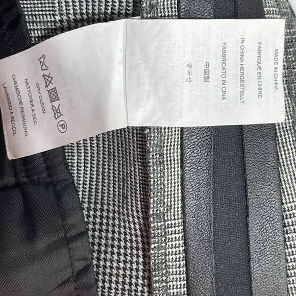 J. CREW MARTIE Pants B&W Wool Plaid Trouser Faux Leather Trim Tuxedo  Size 0 - Picture 6 of 9